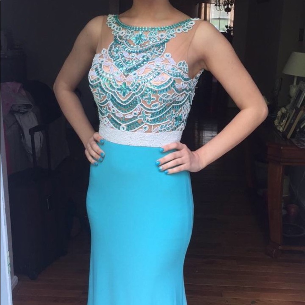 Sherri Hill blue prom dress